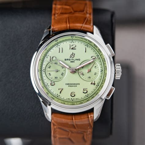 breitling b09 green|breitling b09 pistachio review.